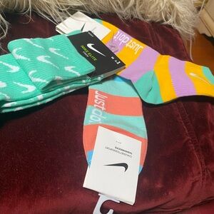 Nike Women’s Vibrant Crew Socks - Teal, Orange, Yellow bundle/ 3 pairs